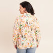 Chemise col am&eacute;ricain manches longues multicolore femme