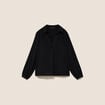 Blouse ample col chemise manches longues noir femme
