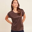 T-shirt manches courtes marron femme