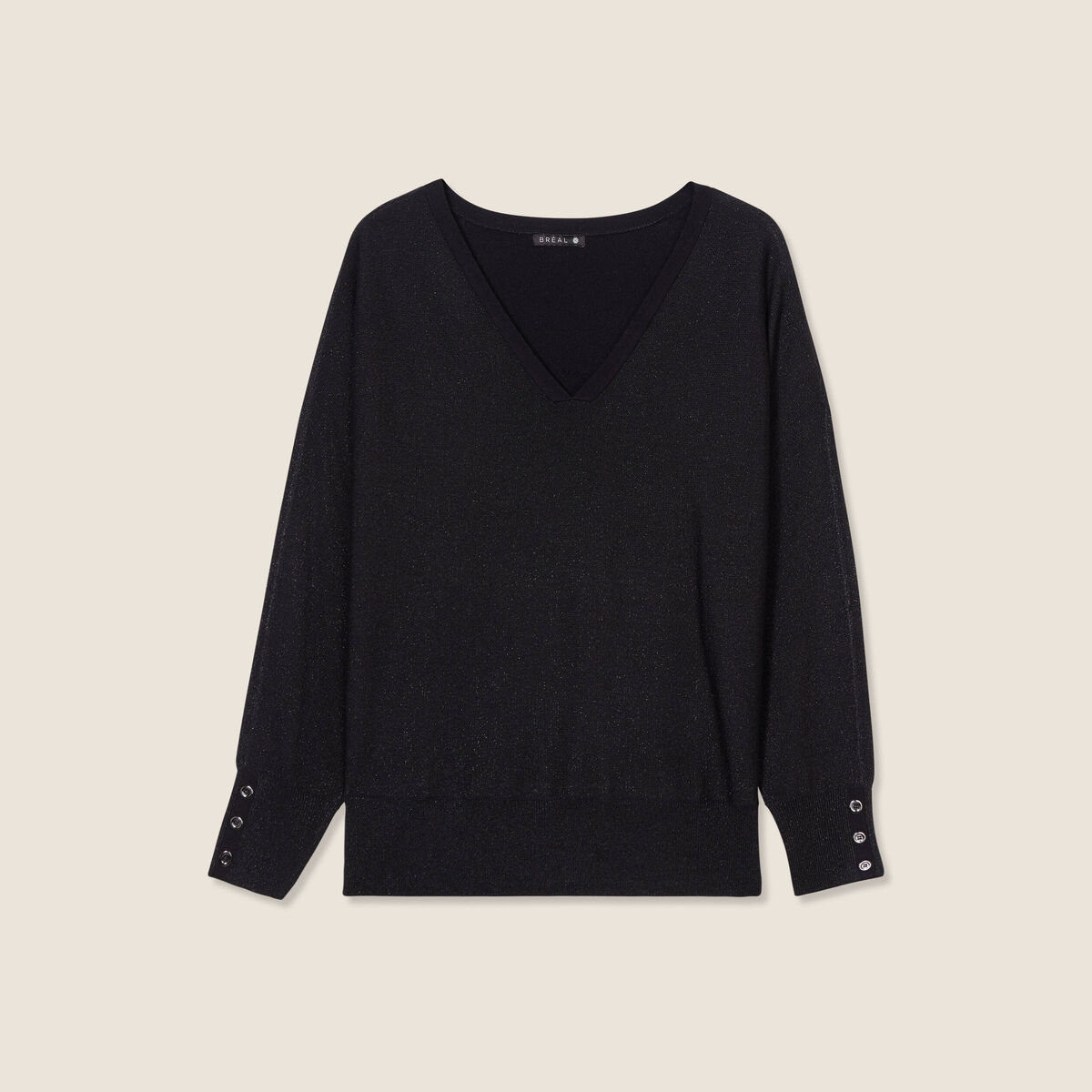 Pull manches longues noir femme