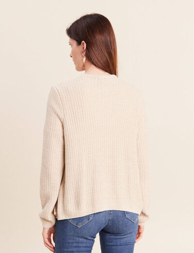 Gilet col rond couleur or femme