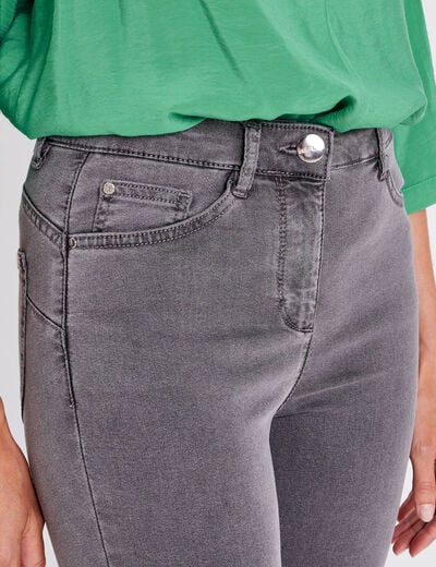Jeans léger taille standard 7/8ème denim gris femme