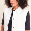 Veste sans manches en jean ecru femme