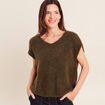 Pull sans manches vert kaki femme