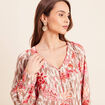 Blouse col v manches longues rose femme