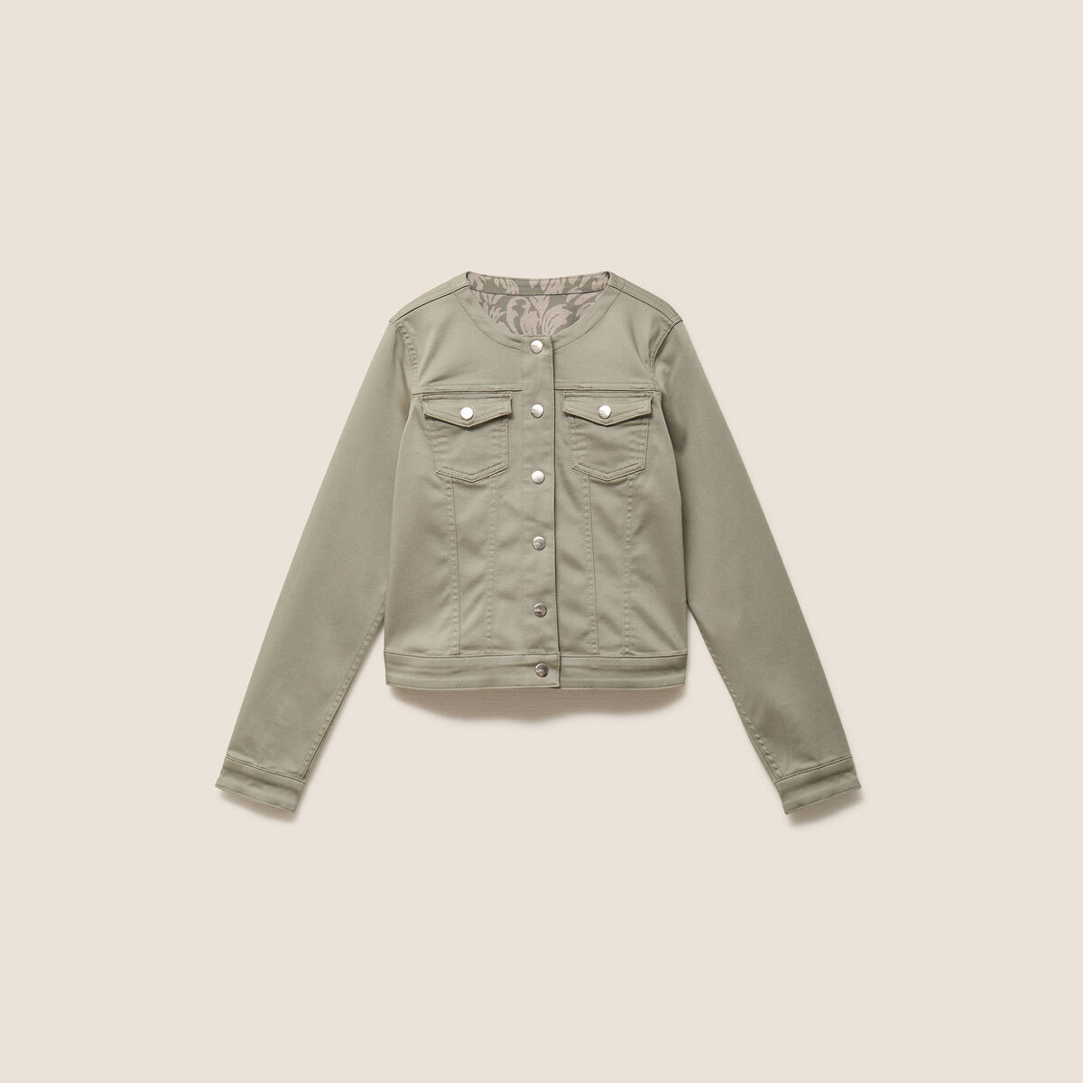 Veste cintr&eacute;e r&eacute;versible manches longues gris femme