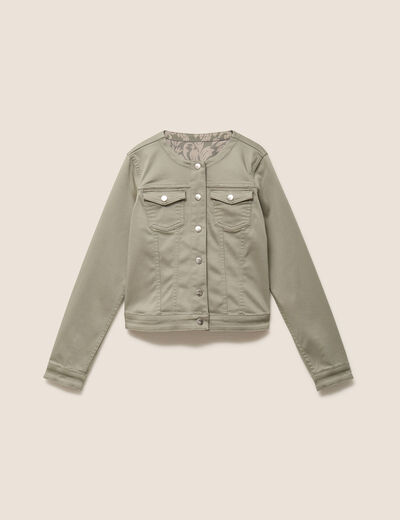 Veste cintr&eacute;e r&eacute;versible manches longues gris femme