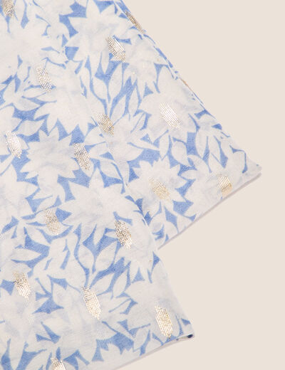 Foulard en voile transparent bleu ciel femme
