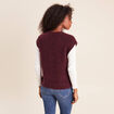 Gilet col rond bordeaux femme