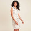 Robe droite en jean beige femme