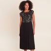 Robe midi &eacute;vas&eacute;e gris fonc&eacute; femme