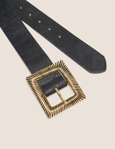 Ceinture large noir femme