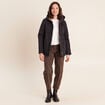 Parka doubl&eacute;e avec capuche noir femme