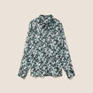 Chemise manches longues en voile vert femme