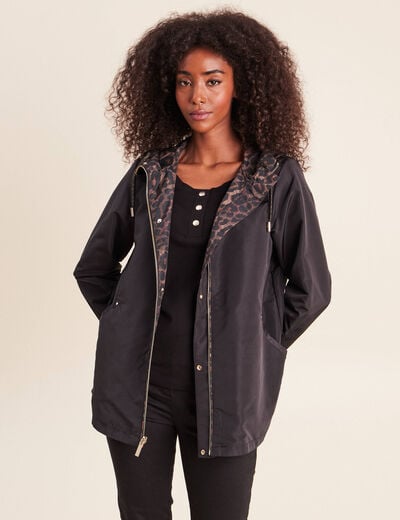 Parka cintr&eacute;e r&eacute;versible &agrave; capuche marron femme