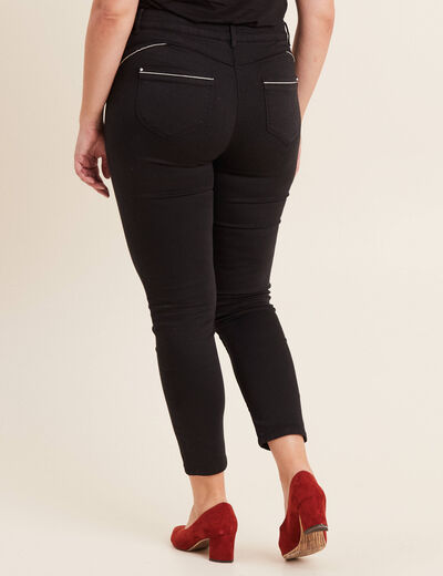Pantalon ajusté taille haute noir femme