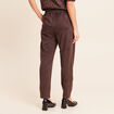 Jogging aspect daim marron fonc&eacute; femme