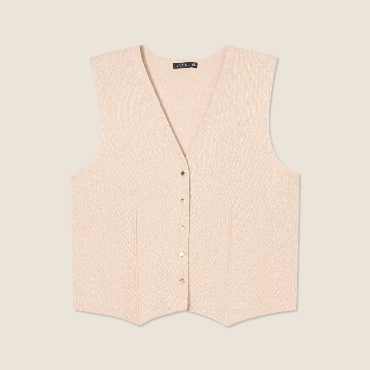 Gilet sans manches couleur or femme