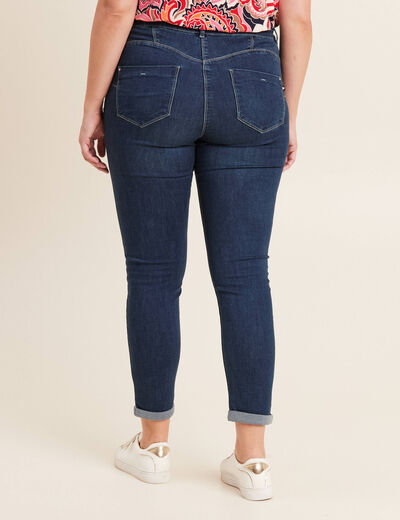Jeans ajusté taille standard 7/8ème denim brut femme