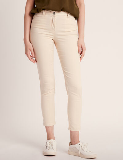 Pantalon ajusté ivoire femme