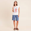 T-shirt sans manches ecru femme