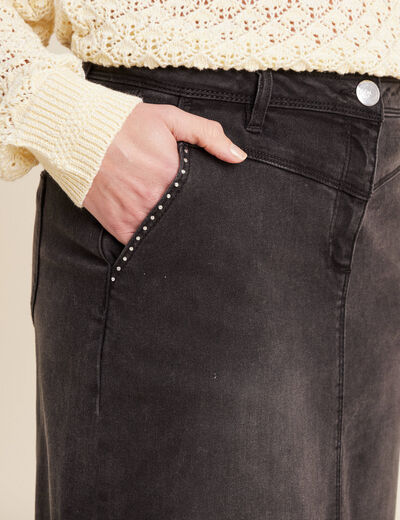Jupe crayon en jean denim gris femme