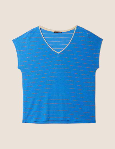 T-shirt manches courtes bleu femme