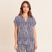 Blouse fluide manches courtes blanc femme