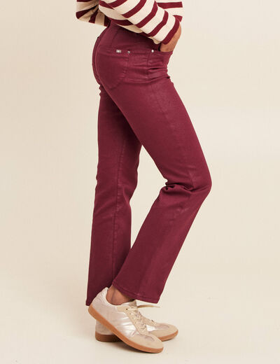 Pantalon magique L'Unique effet brillant bordeaux femme