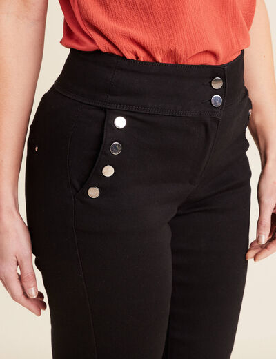 Pantalon bootcut à pont noir femme