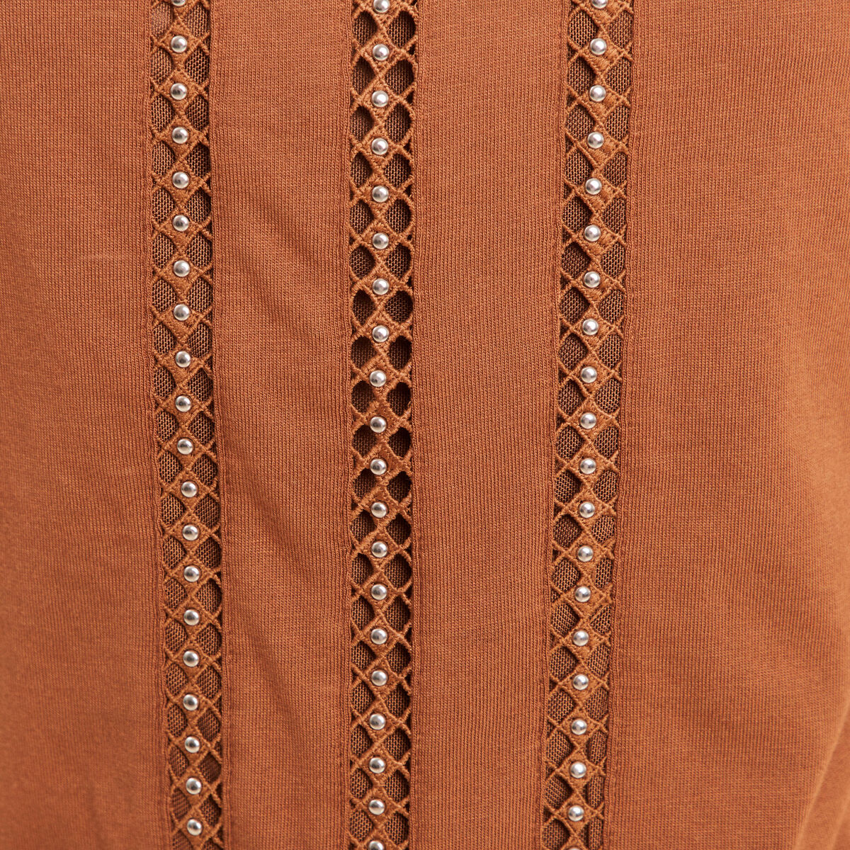 T-shirt manches courtes marron femme