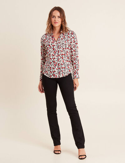 Chemise manches longues rouge femme