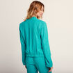 Veste droite fluide vert femme