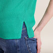 Pull &agrave; manches courtes vert turquoise femme