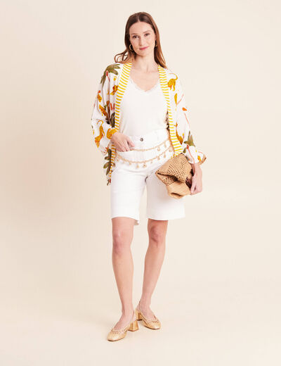 Bermuda blanc femme