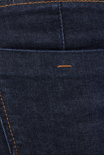 Jeans slim taille haute denim brut femme