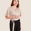 Combinaison pantalon droite couleur or femme