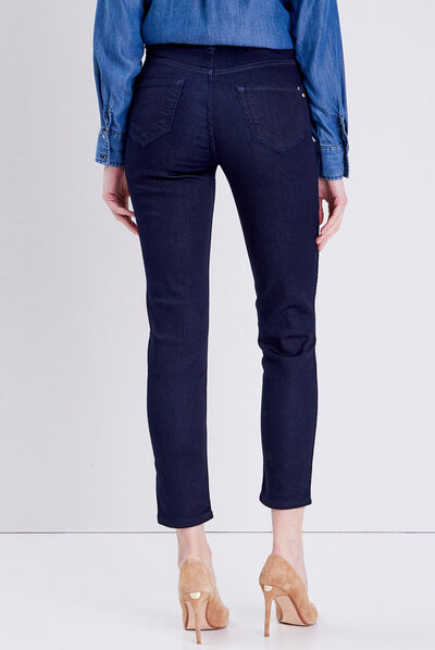 Jean réversible confortable magique bleu gris femme