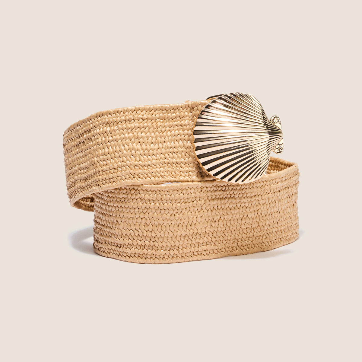 Ceinture boucle coquillage sable femme