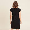 Robe cintrée courte col rond noir femme