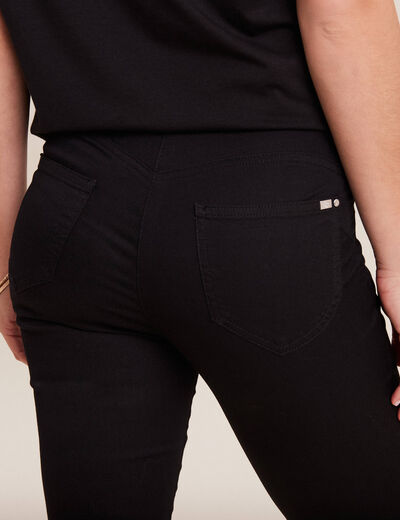 Pantacourt droit taille standard noir femme