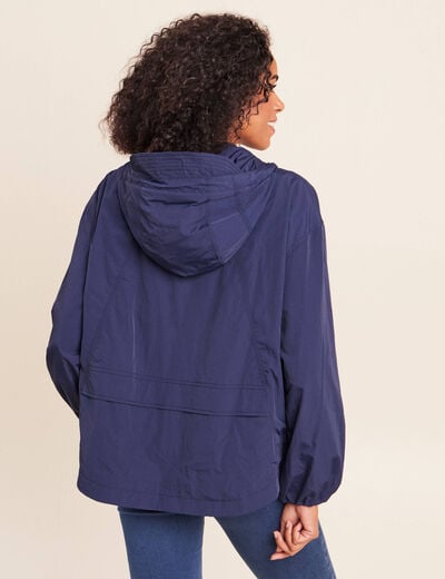 Coupe-vent pliable sac banane bleu marine femme