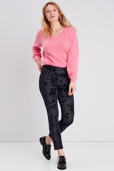 Jean ajusté taille standard denim gris femme