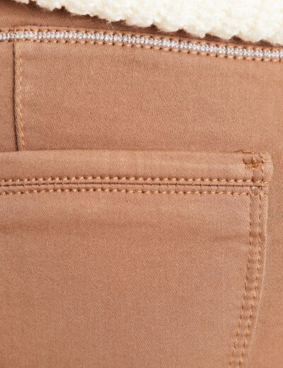 Pantalon droit taille haute taupe femme