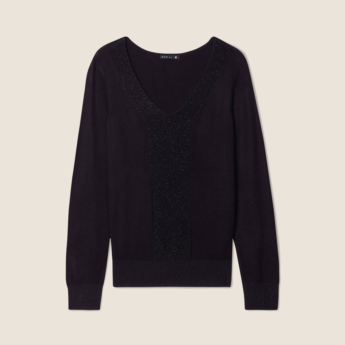 Pull manches longues noir femme