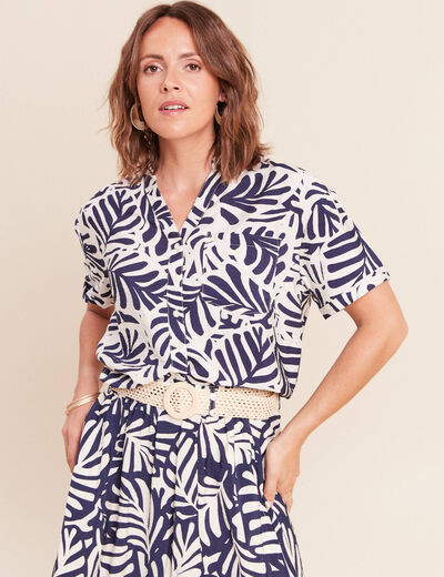 Chemise manches courtes blanc femme