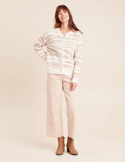 Gilet manches longues blanc femme