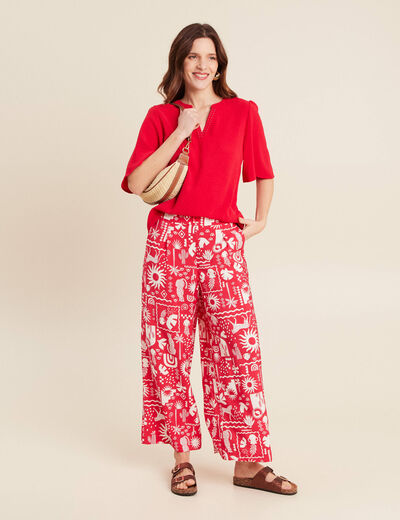 T-shirt manches courtes rouge femme