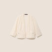 Veste brod&eacute;e bas resserr&eacute; manches 3/4 ecru femme
