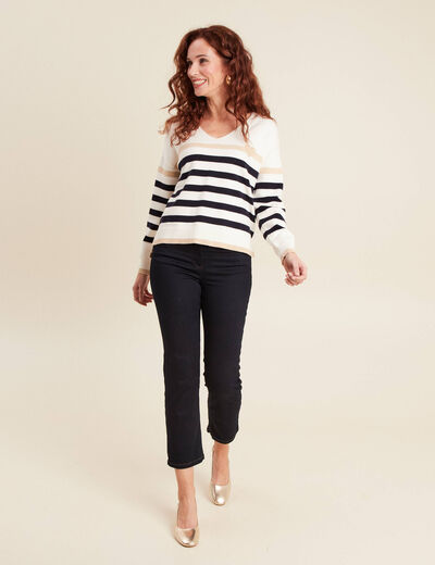 Pull manches longues blanc femme